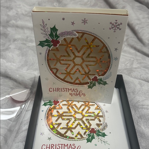 Other - 3D Festive Christmas Wishes Card Set with Gold Accents - 4 Cards